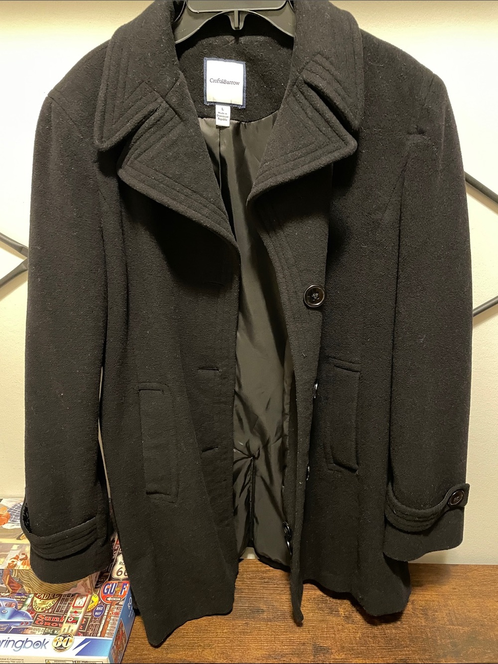 Women’s Croft & barrow Black Wool Blend Pea Coat